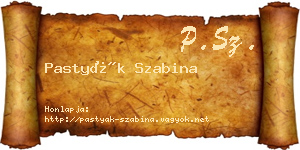 Pastyák Szabina névjegykártya